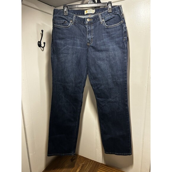 Carhartt Women’s Original Fit Straight Leg Denim Jeans Size 12 Medium Wash - Picture 1 of 8